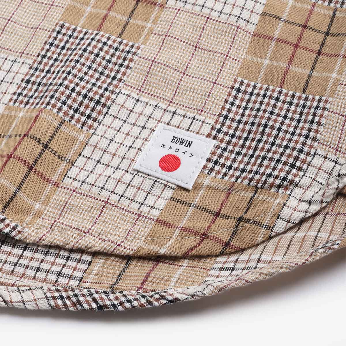 main Edwin Work Shirt, Beige Brown, Detail Shot 3