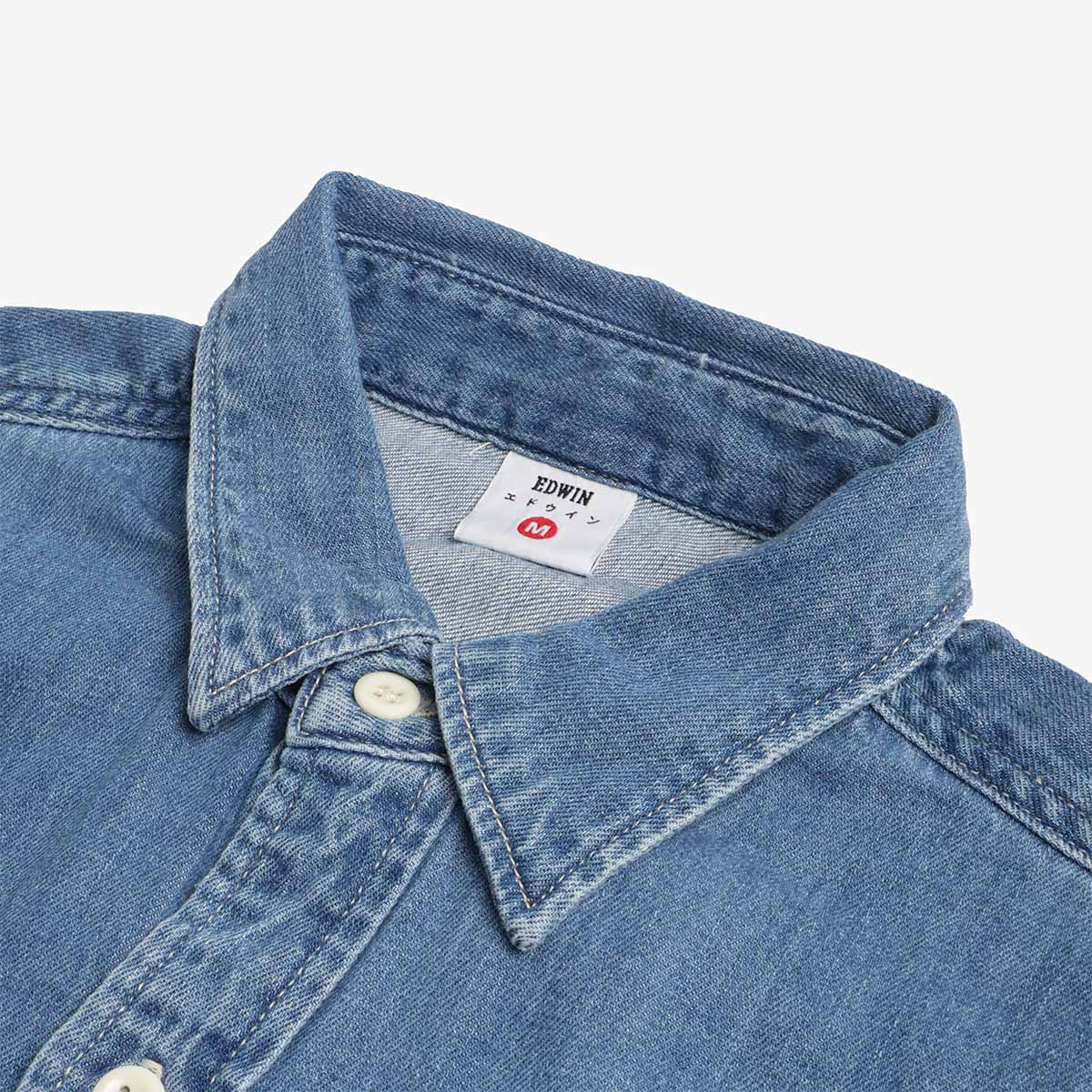 main Edwin Work Shirt, Blue (Light Used), Detail Shot 2