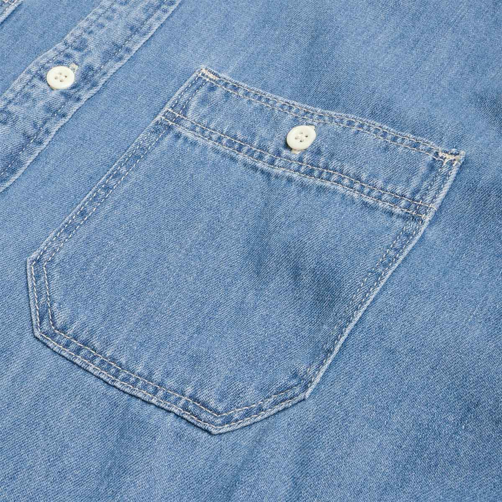 Edwin Work Shirt, Blue (Light Used), Detail Shot 4