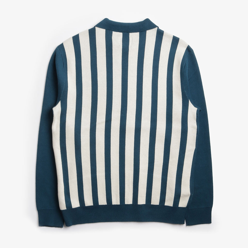 Element ESP Paver Zip Polo Shirt, Blue Stripes, Detail Shot 2