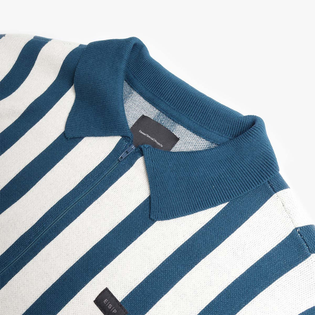Element ESP Paver Zip Polo Shirt, Blue Stripes, Detail Shot 3
