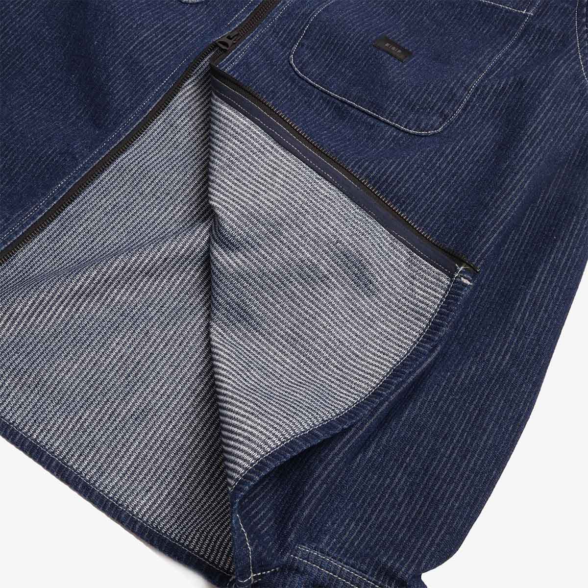 main Element ESP Zip Overshirt, Seersucker Chambray, Detail Shot 4