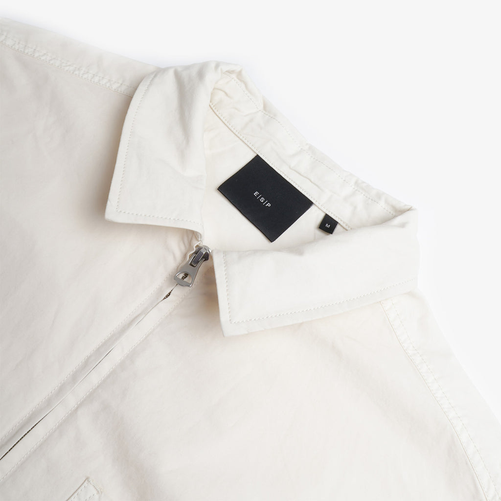 Element ESP Zip Overshirt Poplin, Antique White, Detail Shot 3