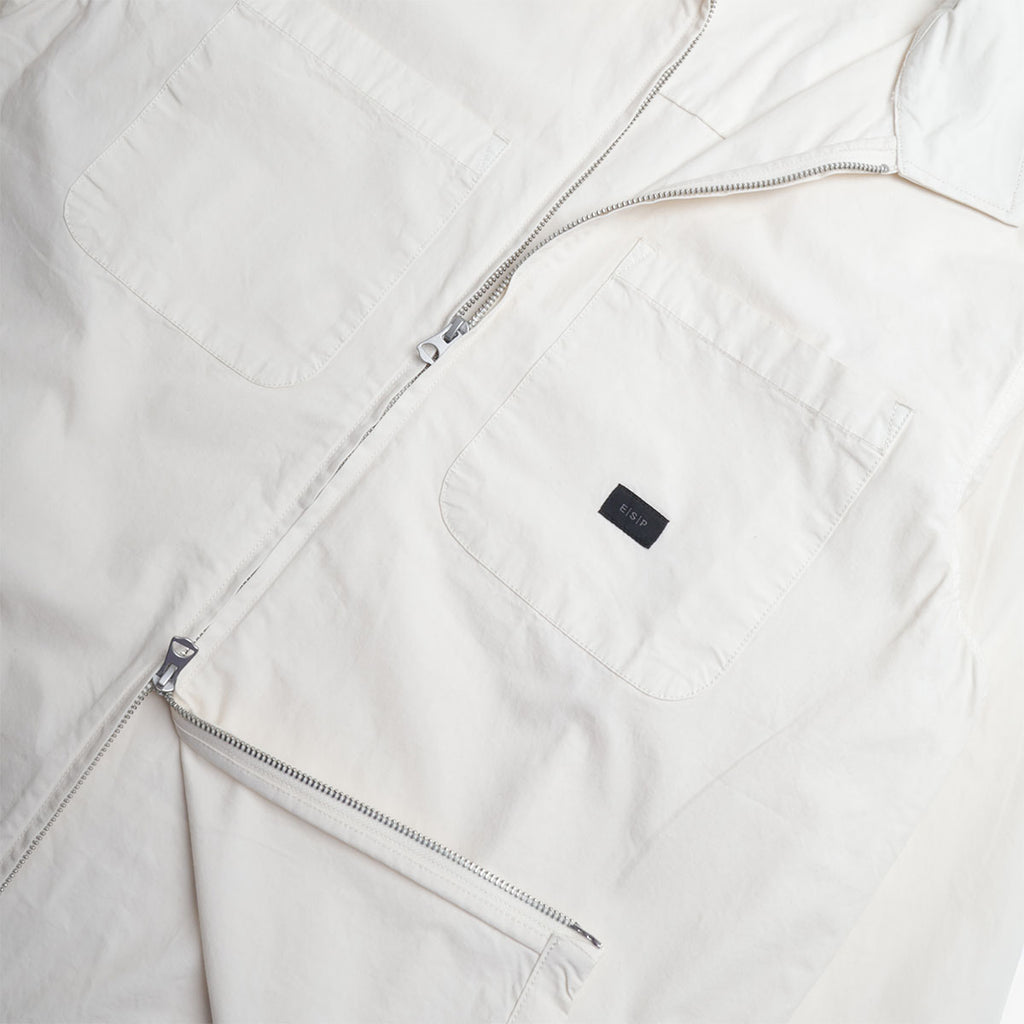 Element ESP Zip Overshirt Poplin, Antique White, Detail Shot 4