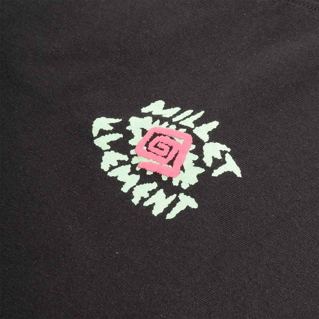 Millet Element chest print on black cotton