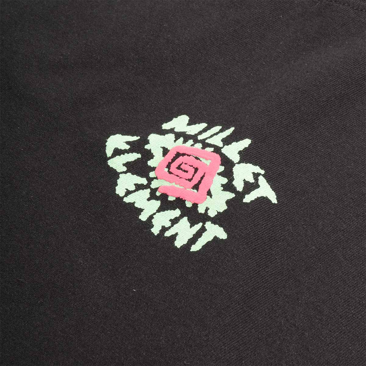 Millet Element chest print on black cotton