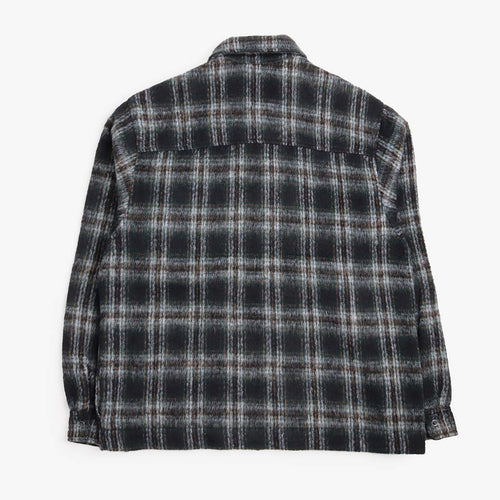 Element Fuzzy Check Overshirt in Dark Slate, back view