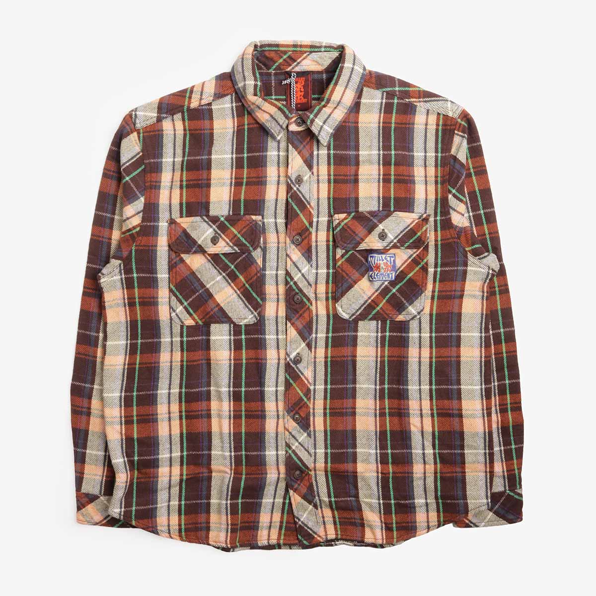 Element MxE Flannel Shirt in Rust check, front view