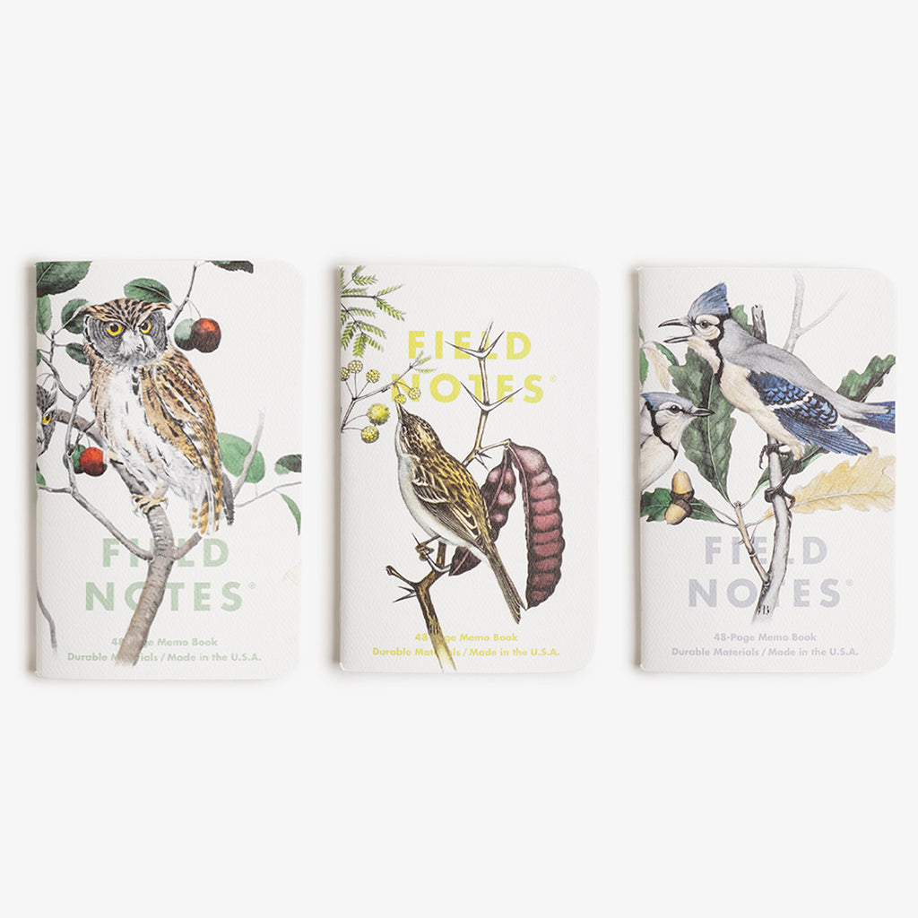 Field Notes Birds & Trees of North America Pack A: Screech Owl, Blue Jay, Brewer Sparrow 3-Pack Notebook, Birds & Trees of North America Pack A: Screech Owl, Blue Jay, Brewer Sparrow, Detail Shot 2