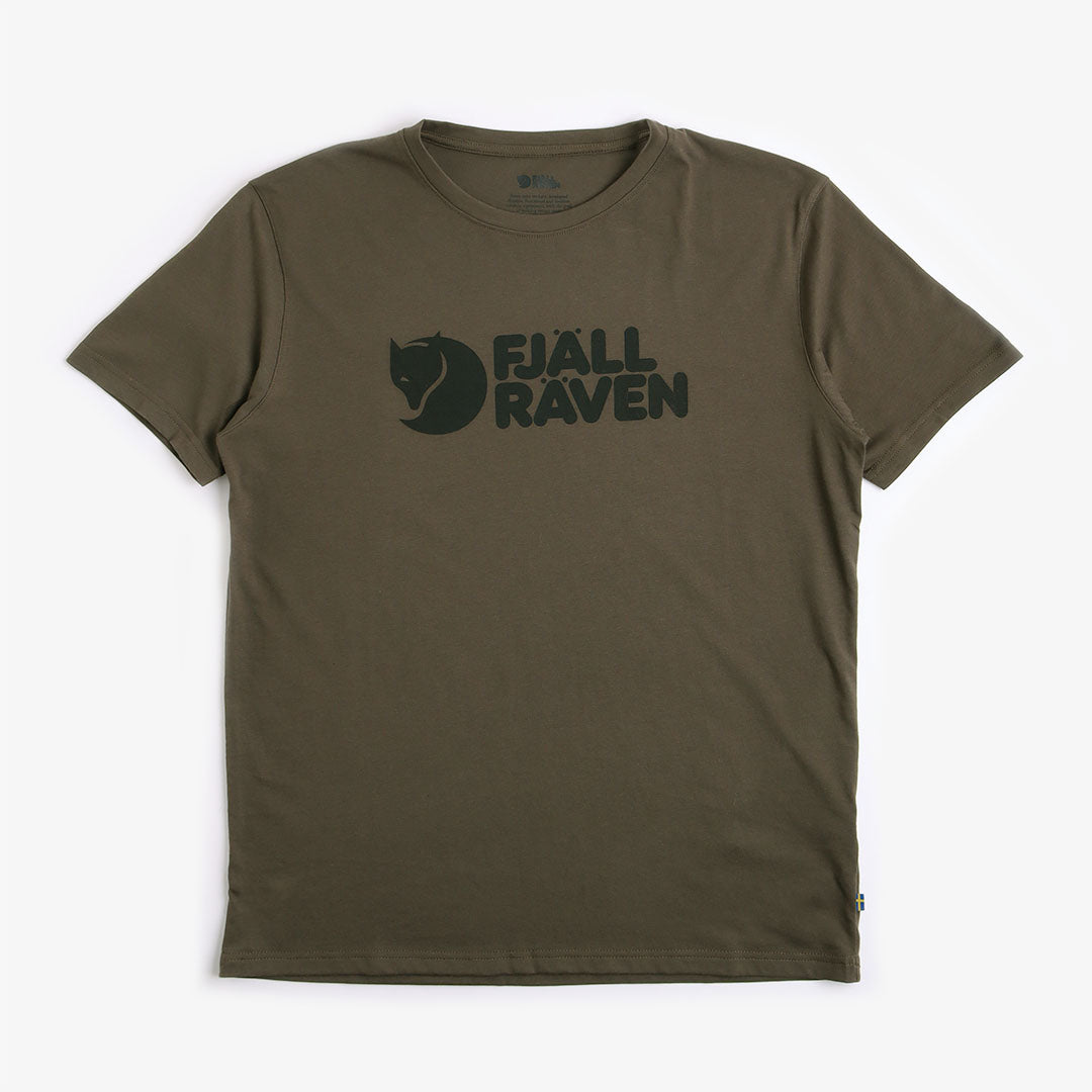 Fjallraven Logo T-Shirt, Dark Olive, Detail Shot 1