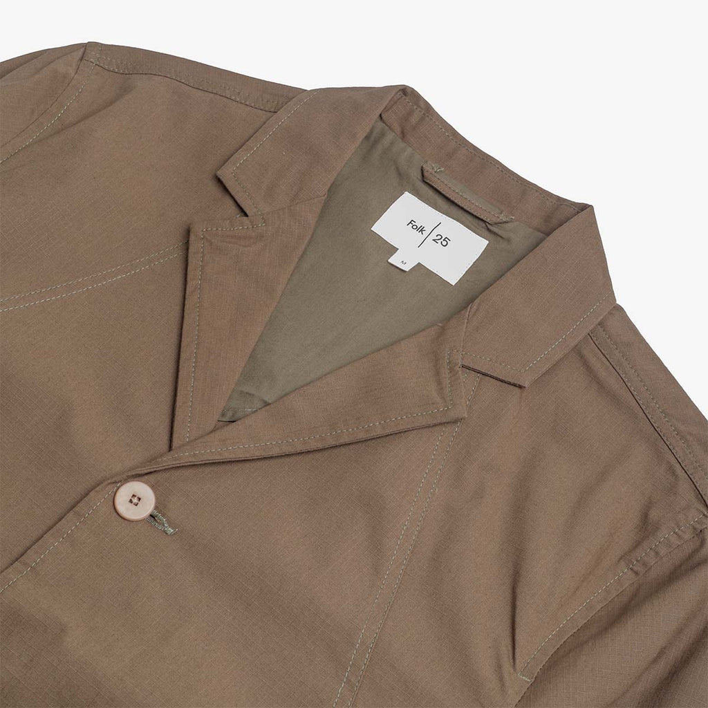Folk Anniversary Blazer, Dark Olive Ripstop, Detail Shot 3