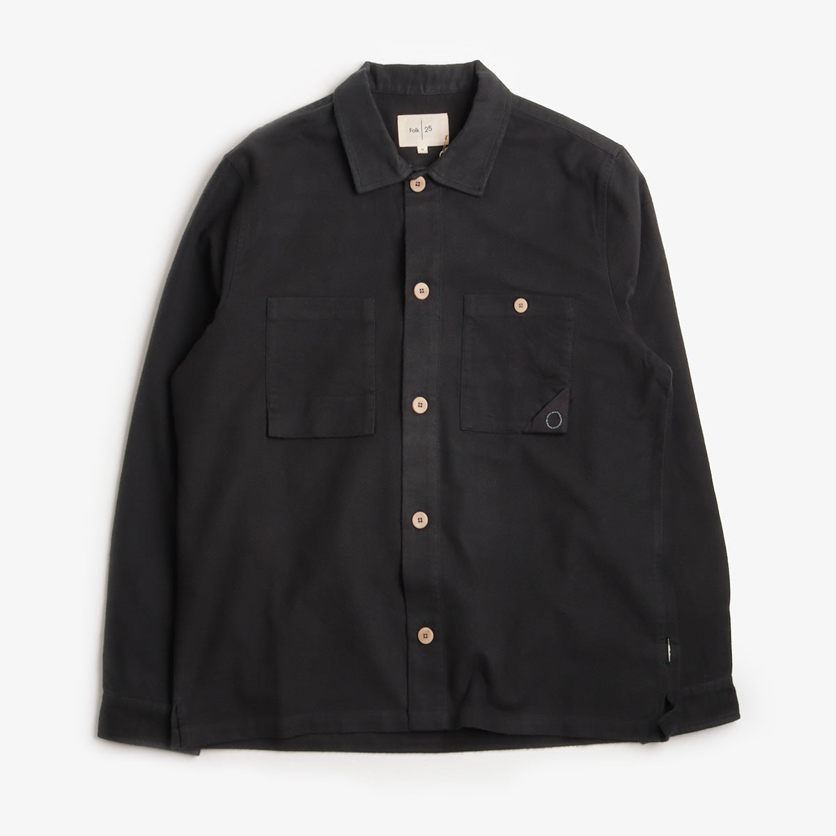 Folk Anniversary Patch Overshirt, Deep Green Moleskin, Detail Shot 1