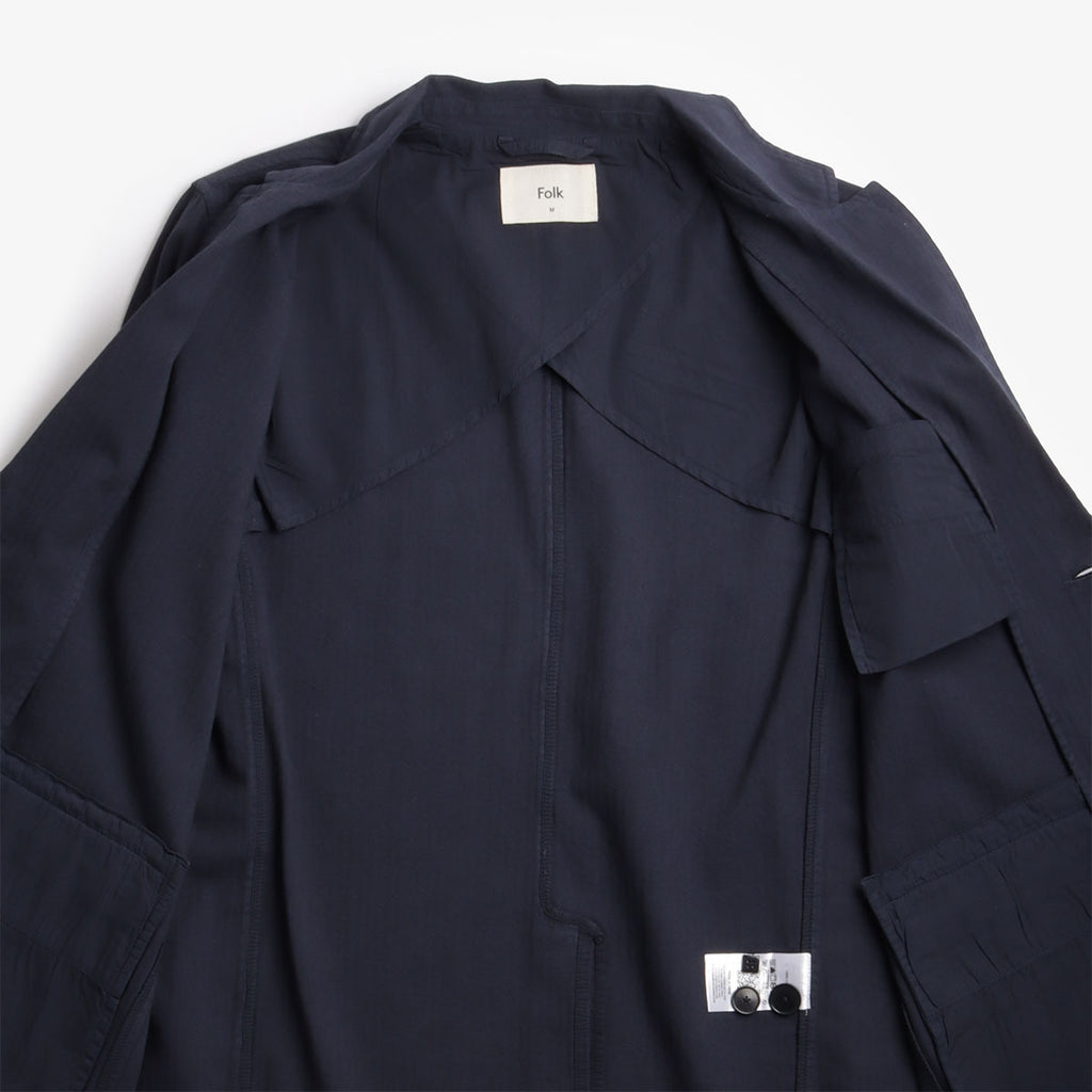 Folk Assembly Blazer, Navy Herringbone, Detail Shot 3