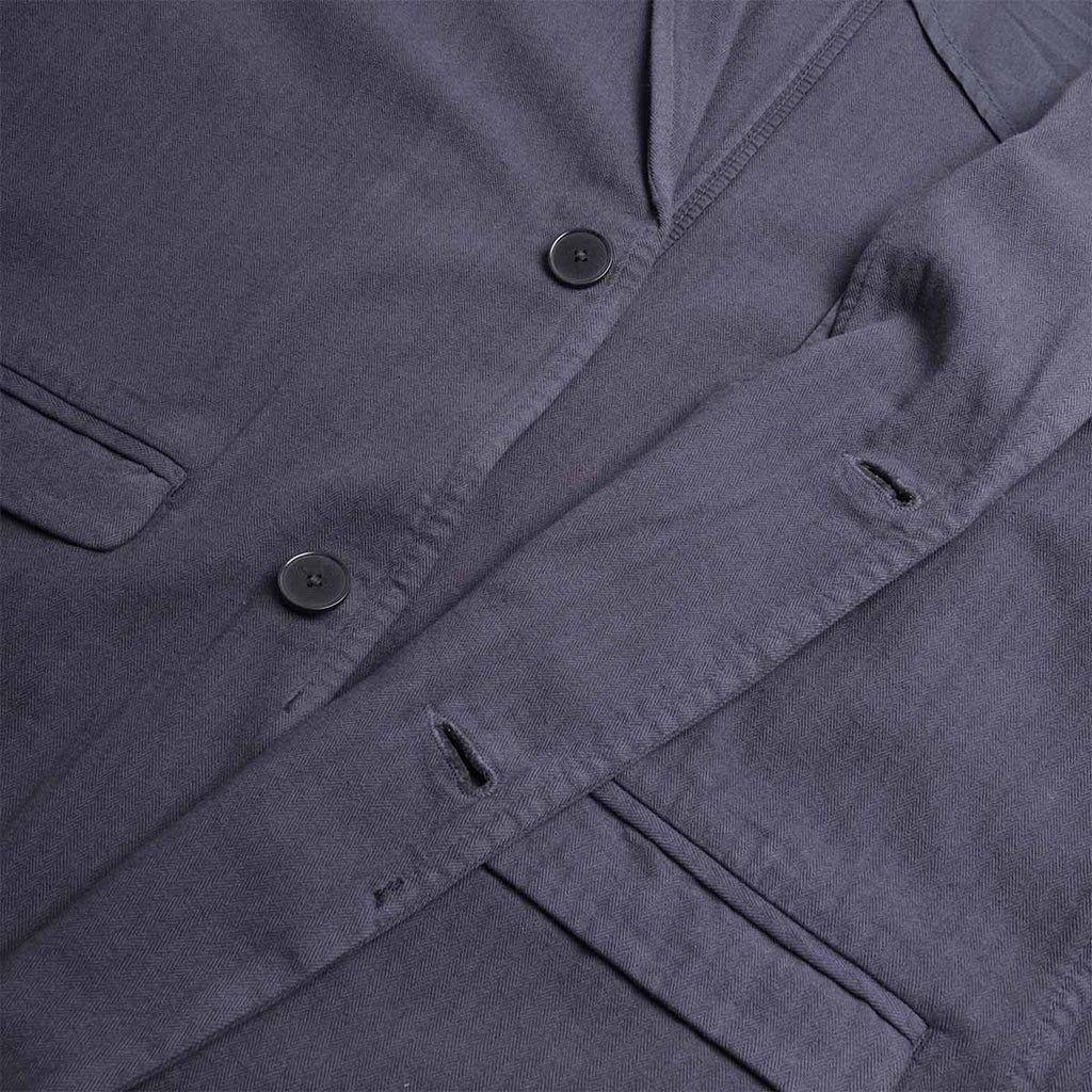 Folk Assembly Blazer, Navy Herringbone, Detail Shot 4