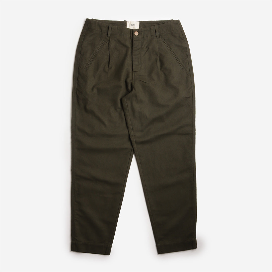 Folk Assembly Pant, Dark Olive Moleskin, Detail Shot 1