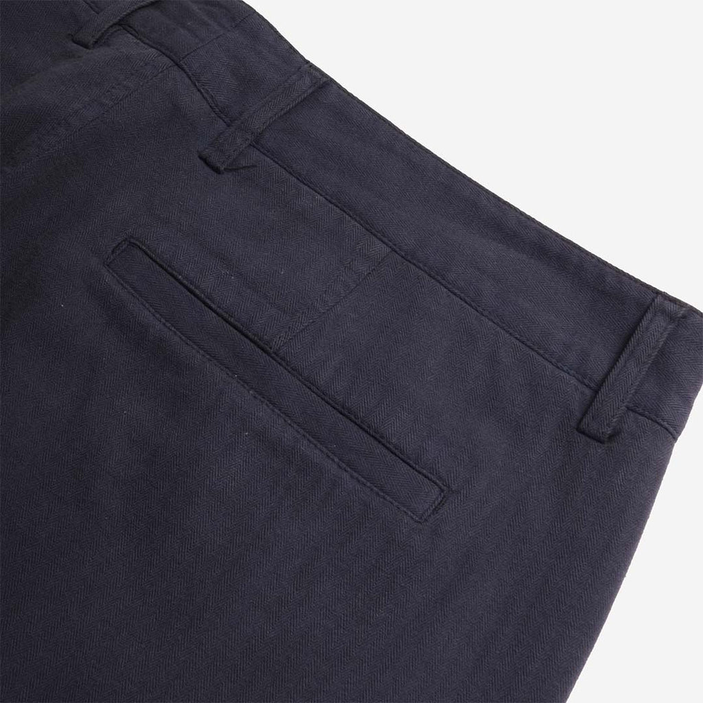 Folk Assembly Suit Trousers, Navy Herringbone, Detail Shot 3