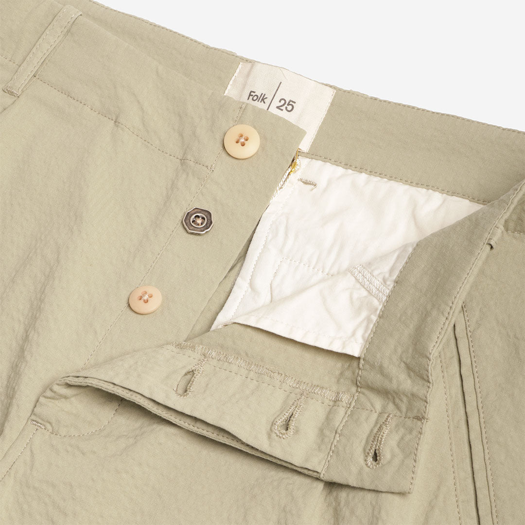 Folk Assembly Pant, Light Sage Seersucker, Detail Shot 3