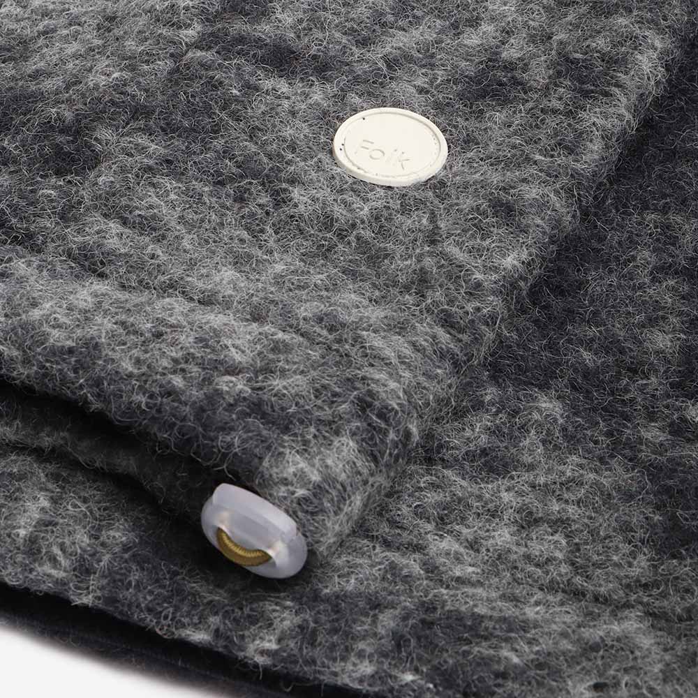 Folk Boxy Funnel Fleece, Slate Wool Polka, Detail Shot 5