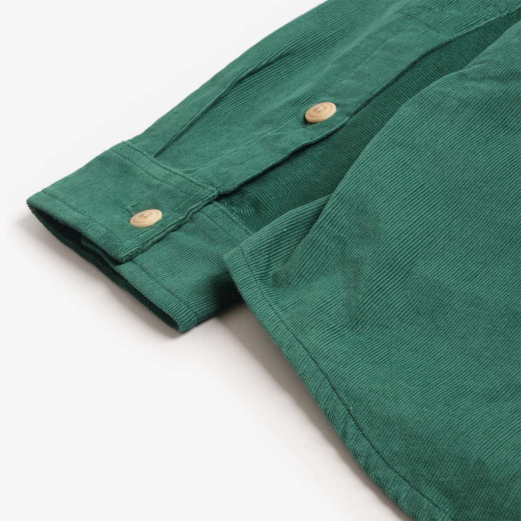 Folk Direction Babycord Shirt, Phthalo Green, Detail Shot 6