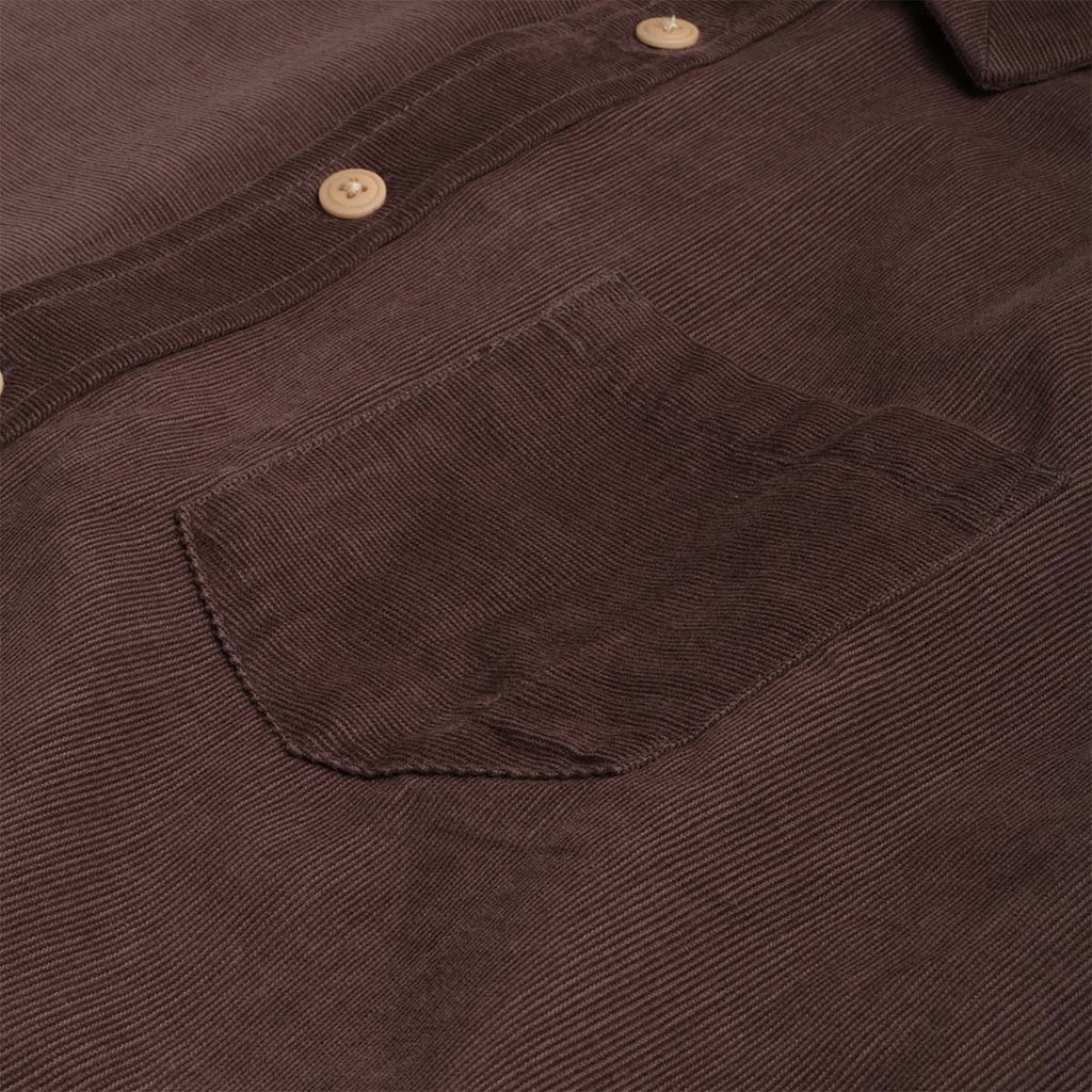 Folk Direction Babycord Shirt, Black Grape, Detail Shot 4