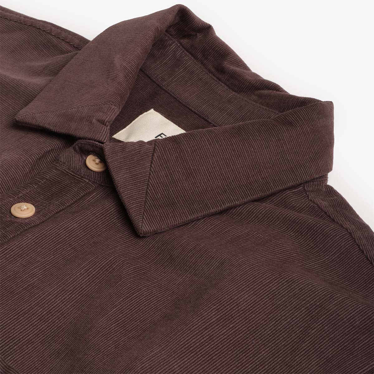Folk Direction Babycord Shirt, Black Grape, Detail Shot 5