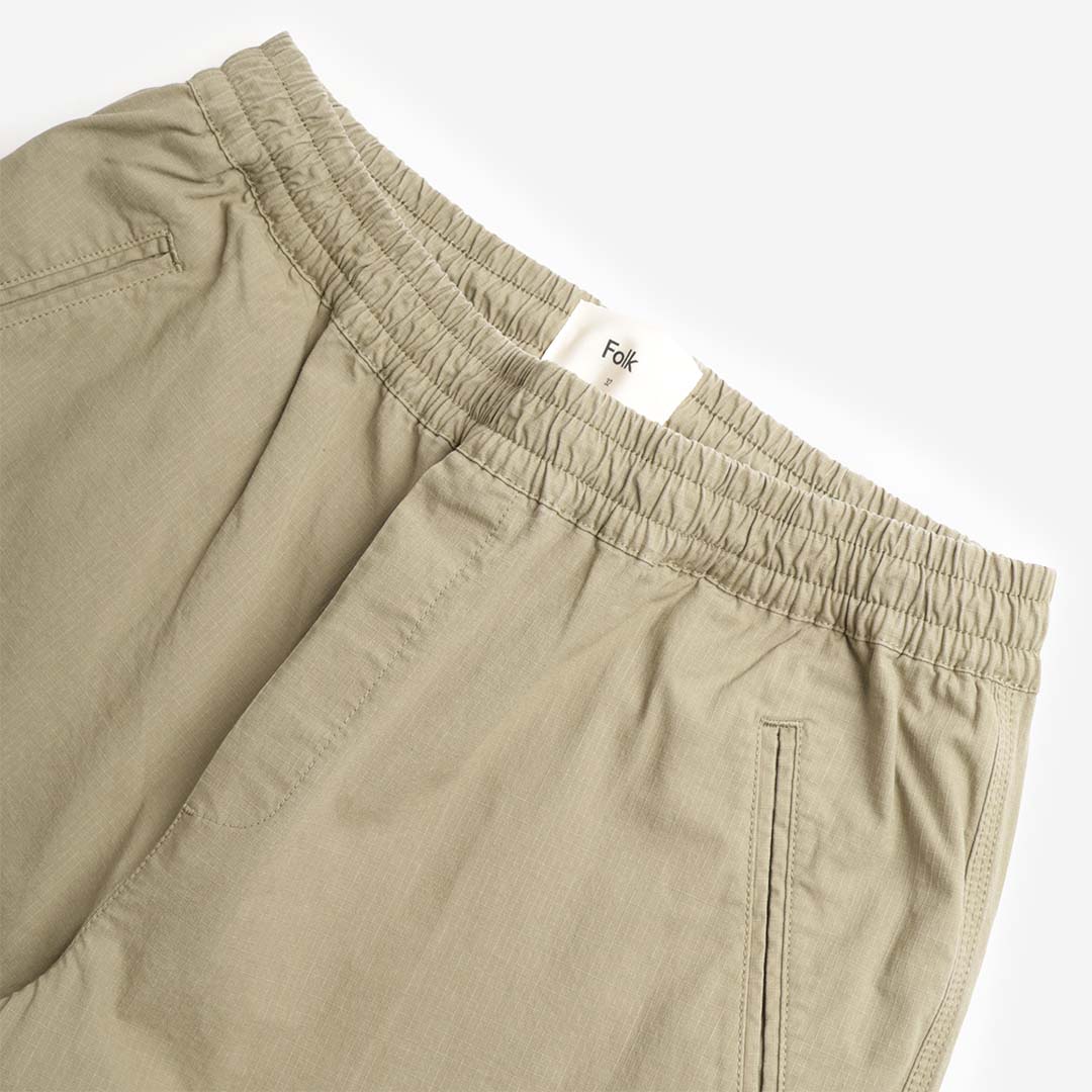 Folk Drawcord Assembly Pant, Light Olive Ripstop, Detail Shot 3