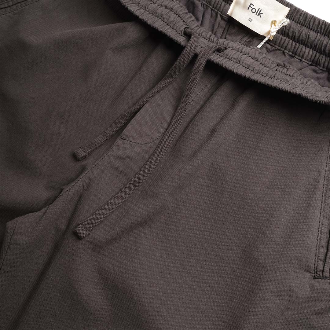 main Folk Drawcord Assembly Pant, Soft Black Mini Stripe, Detail Shot 3