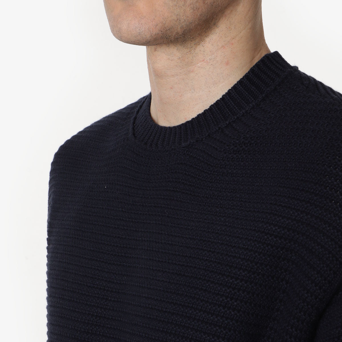 Folk Drop Shoulder Crew Sweatshirt, Navy, Detail Shot 2