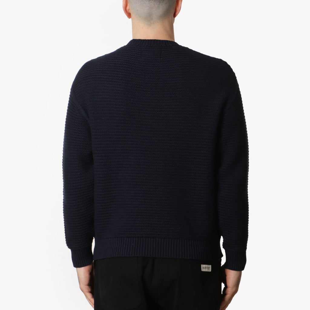 Folk Drop Shoulder Crew Sweatshirt, Navy, Detail Shot 3
