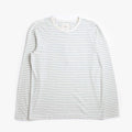 Folk Long Sleeve Textured Stripe T-Shirt, Ecru Misty Green, Detail Shot 1