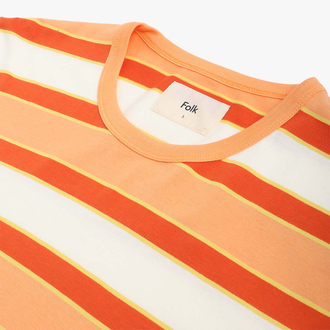 Folk Multi Stripe T-Shirt, Peach, Detail Shot 2