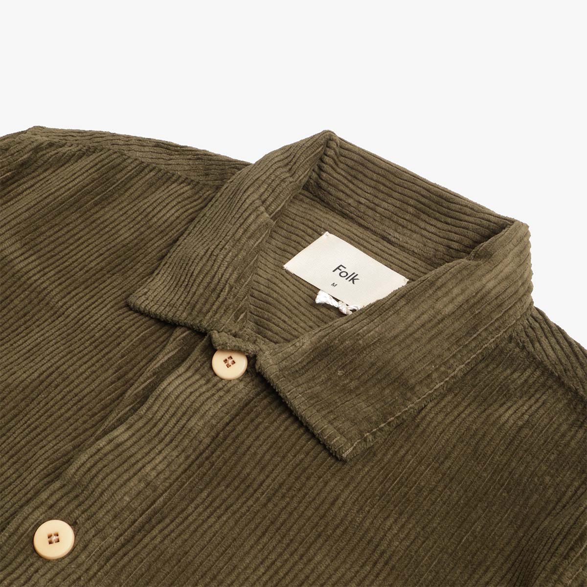Folk Patch Overshirt, Olive Chunky Cord, Detail Shot 3