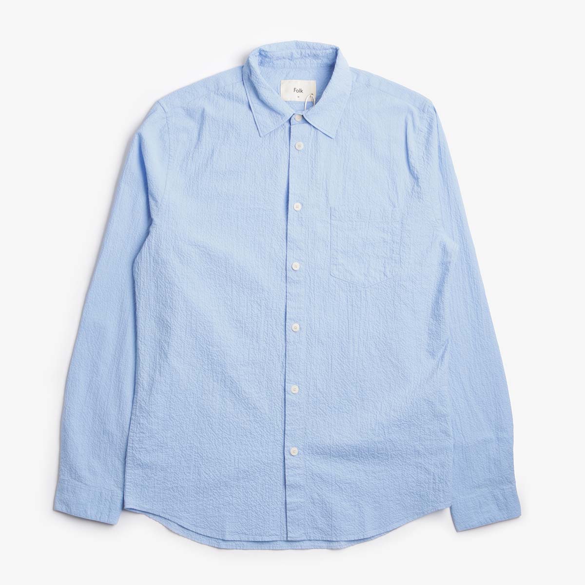 main Folk Relaxed Fit Shirt, Blue Bubble Seersucker, Detail Shot 1