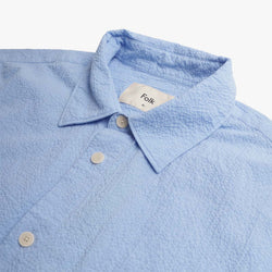 thumbnail Folk Relaxed Fit Shirt, Blue Bubble Seersucker, Detail Shot 3