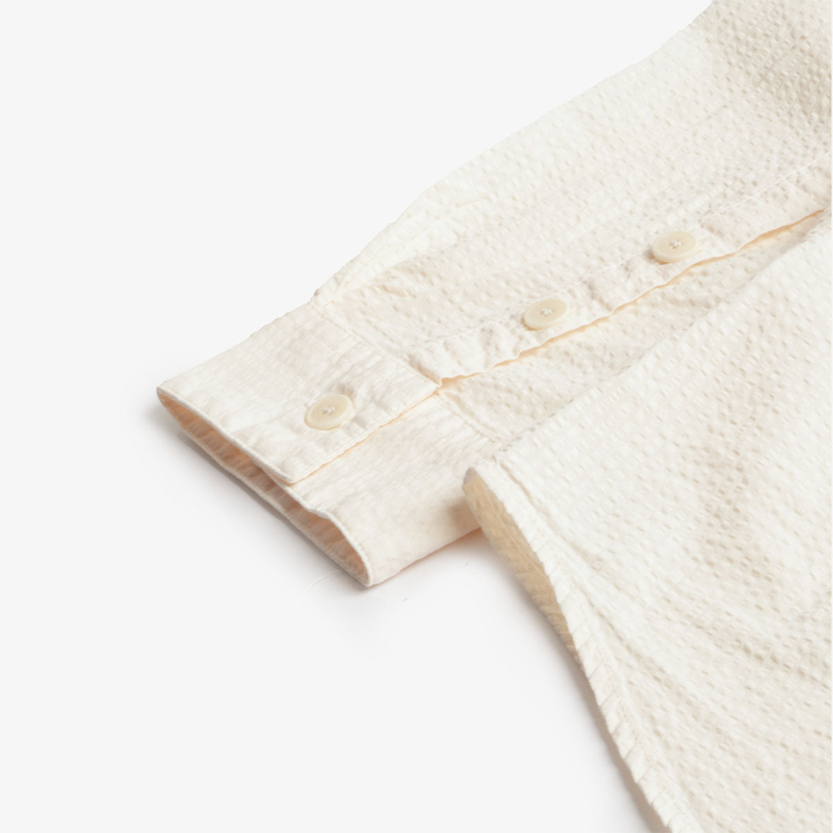 Folk Relaxed Fit Shirt, Ecru Seersucker, Detail Shot 3
