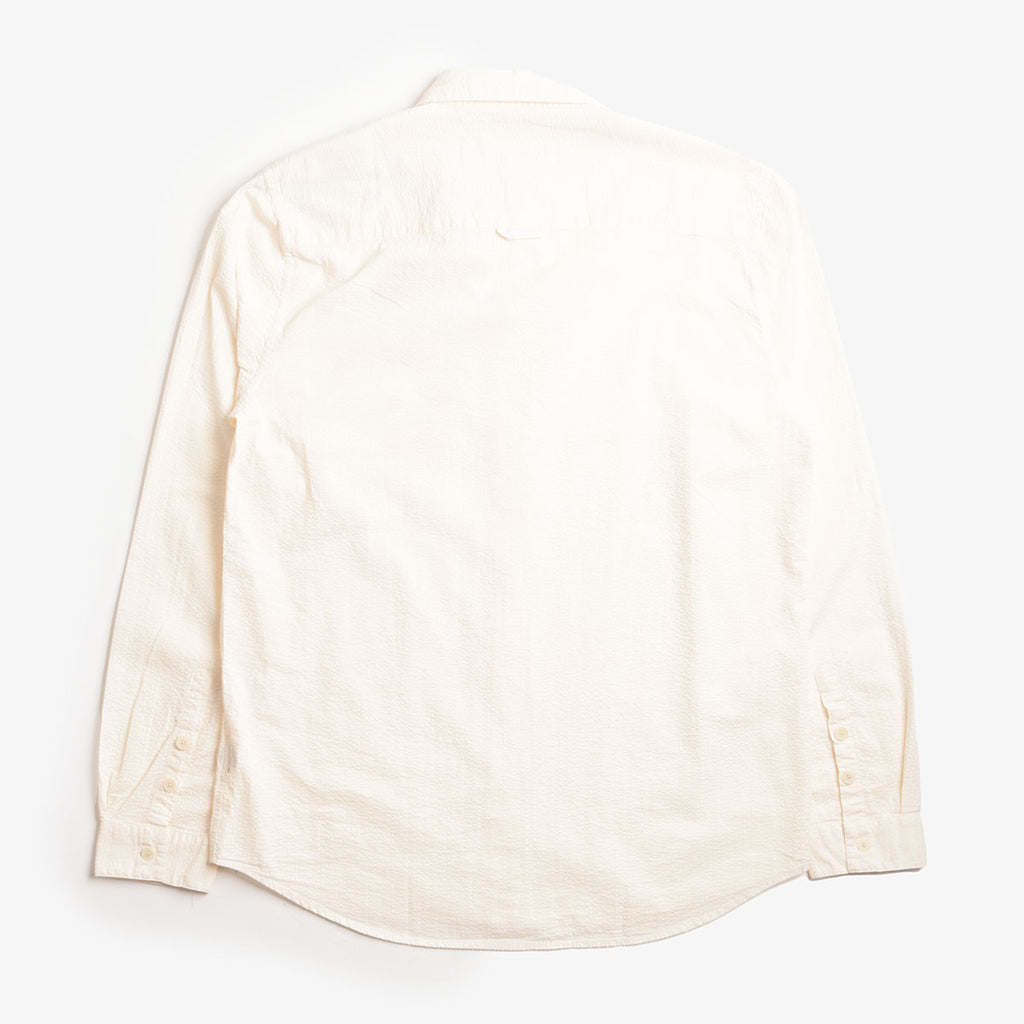 Folk Relaxed Fit Shirt, Ecru Seersucker, Detail Shot 4