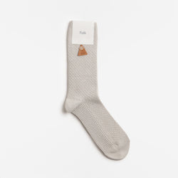 thumbnail Folk Waffle Socks, Silver Grey, Detail Shot 1