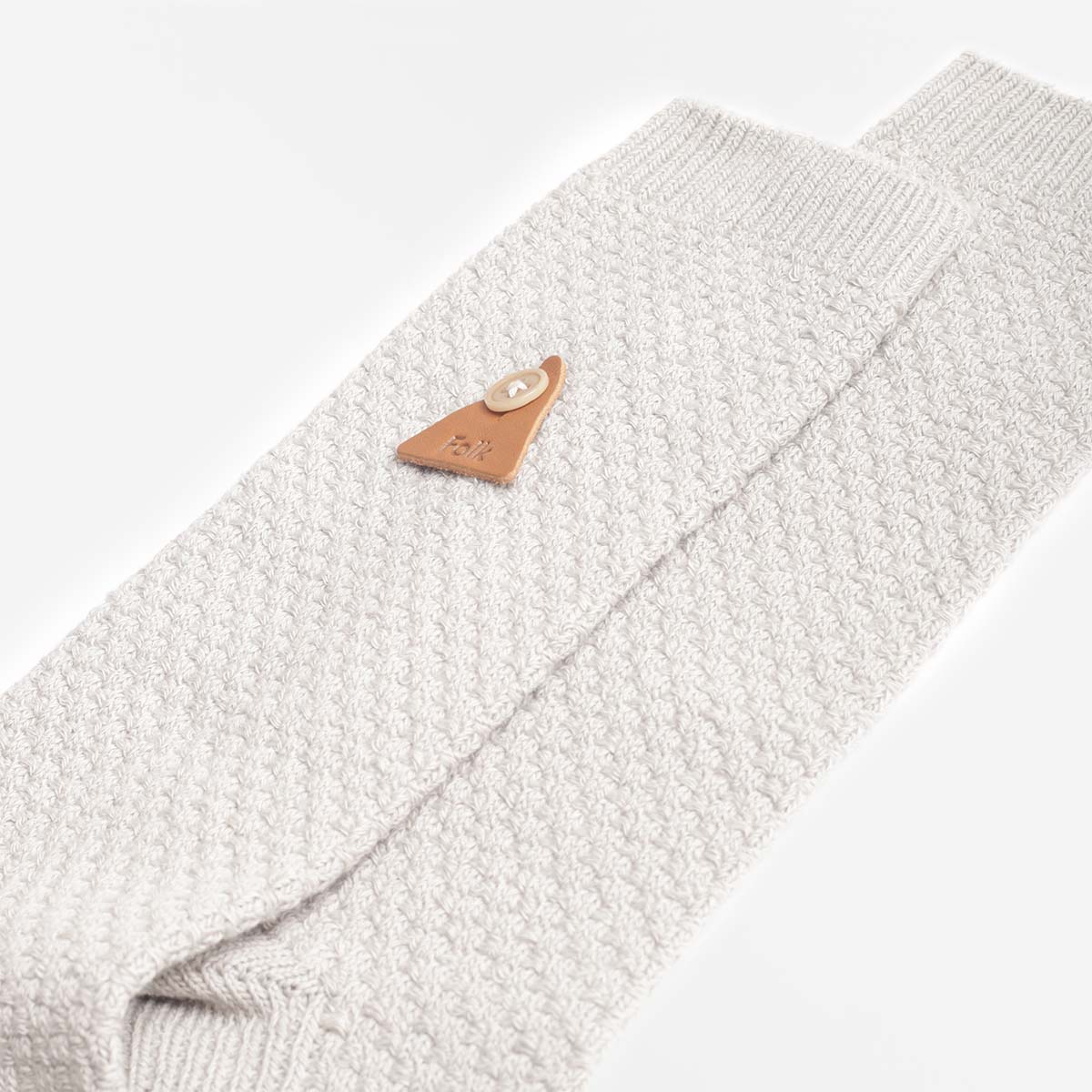 Folk Waffle Socks, Silver Grey, Detail Shot 3