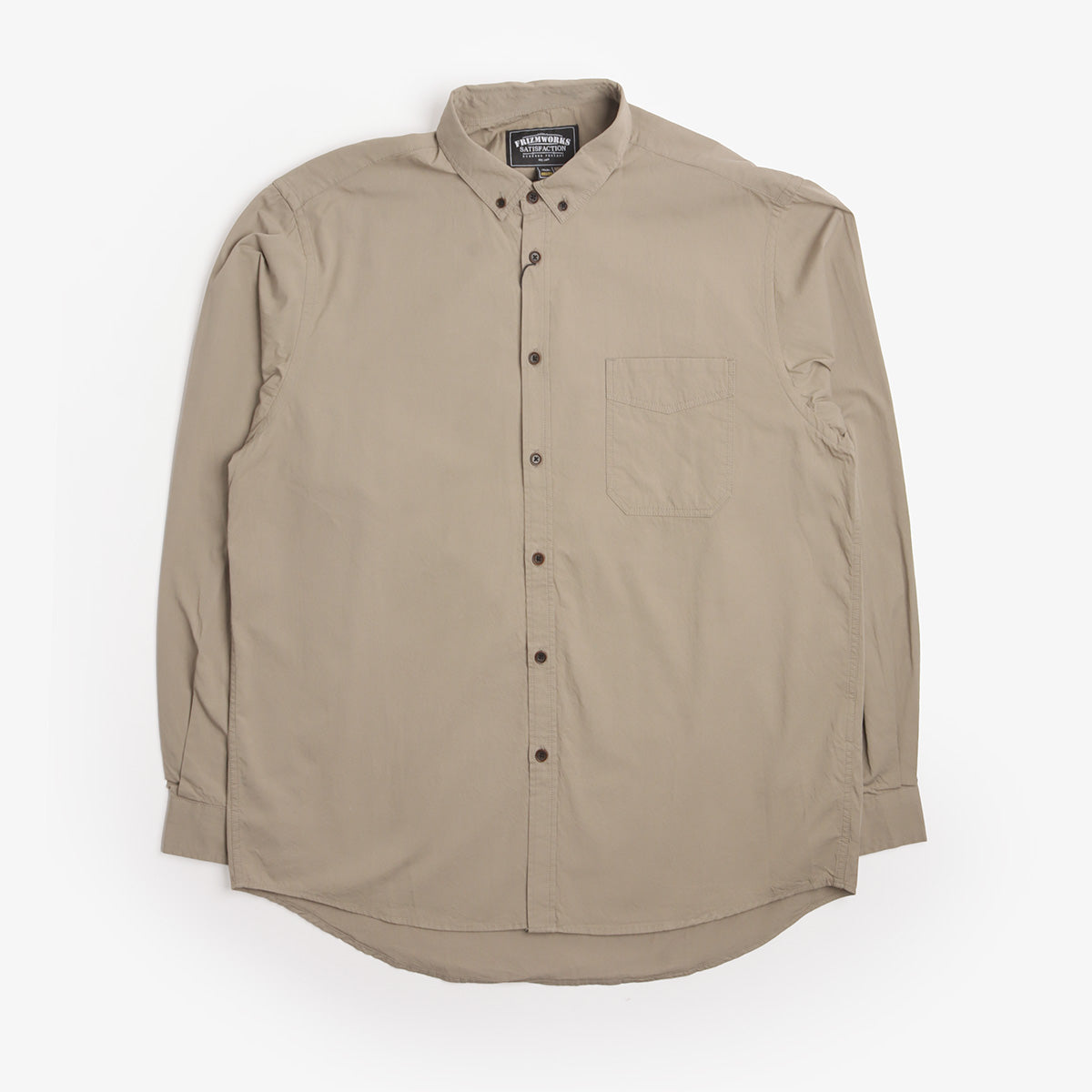 FrizmWORKS High Count French Shirt in Khaki Grey, front view