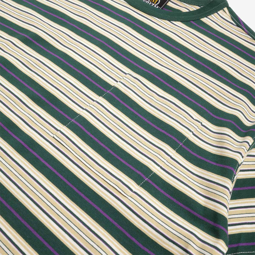 FrizmWORKS Horizon Stripe Half T-Shirt, Dark Green, Detail Shot 2