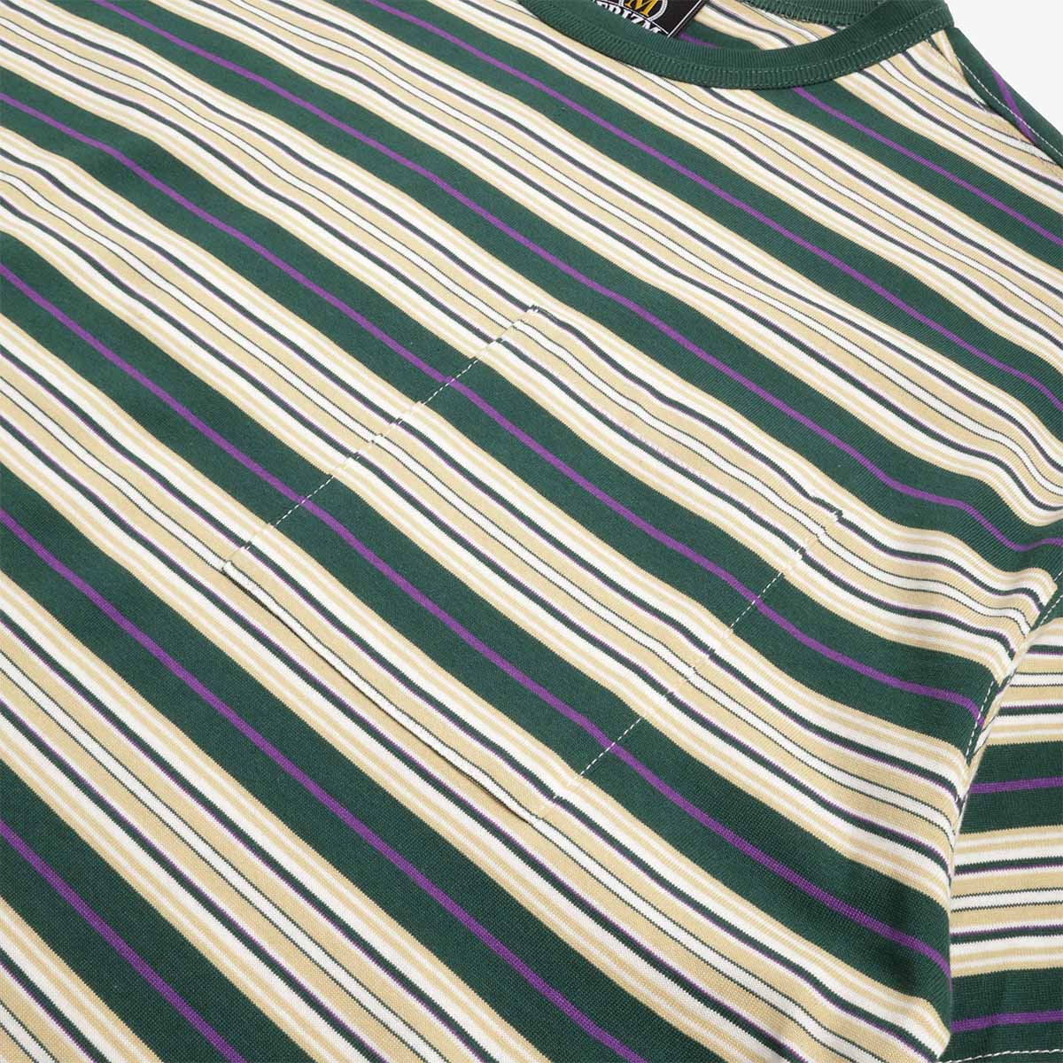 main FrizmWORKS Horizon Stripe Half T-Shirt, Dark Green, Detail Shot 2