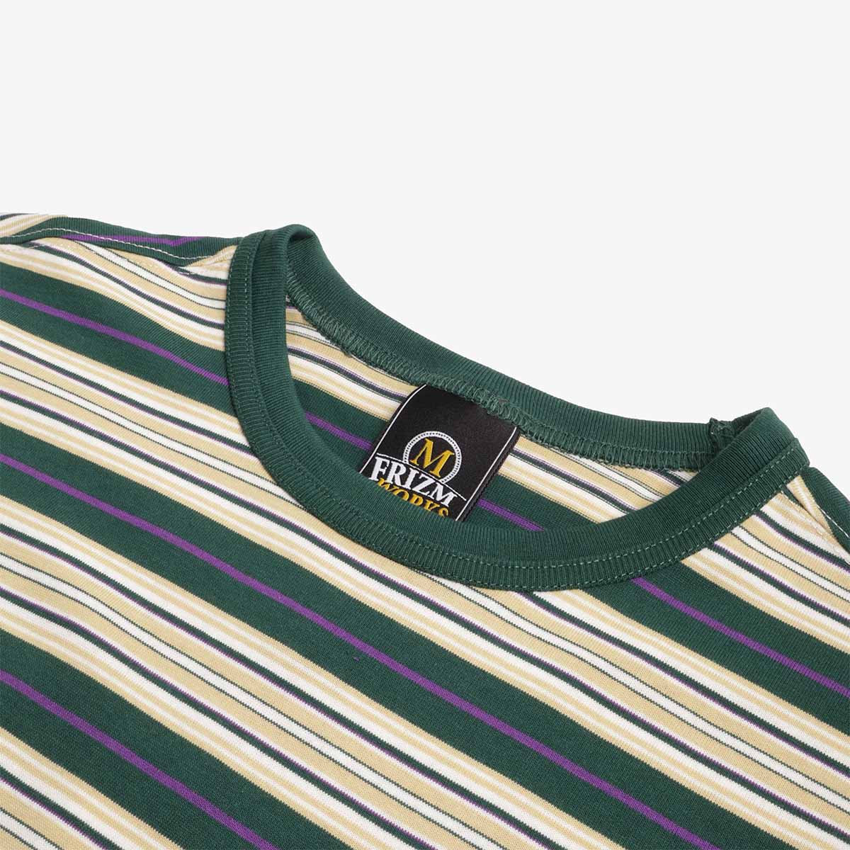 main FrizmWORKS Horizon Stripe Half T-Shirt, Dark Green, Detail Shot 3