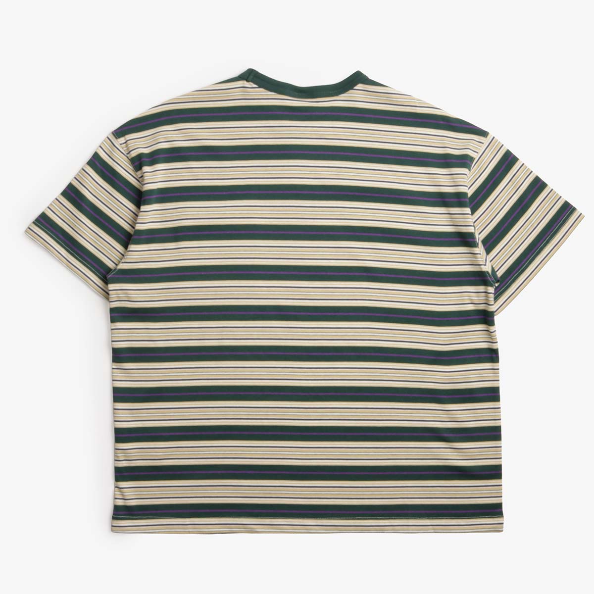 FrizmWORKS Horizon Stripe Half T-Shirt, Dark Green, Detail Shot 4