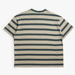 thumbnail FrizmWORKS Horizon Stripe Half T-Shirt, Dark Green, Detail Shot 4