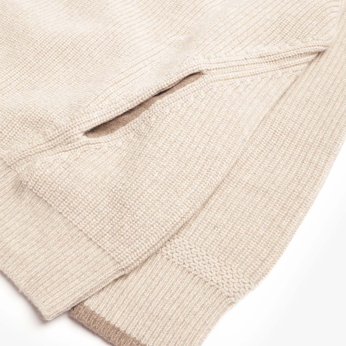 main FrizmWORKS Kangaroo Round Pullover Knit, Oatmeal, Detail Shot 2