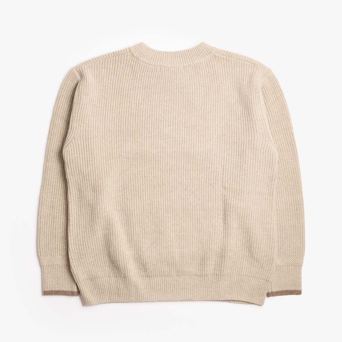 main FrizmWORKS Kangaroo Round Pullover Knit, Oatmeal, Detail Shot 3