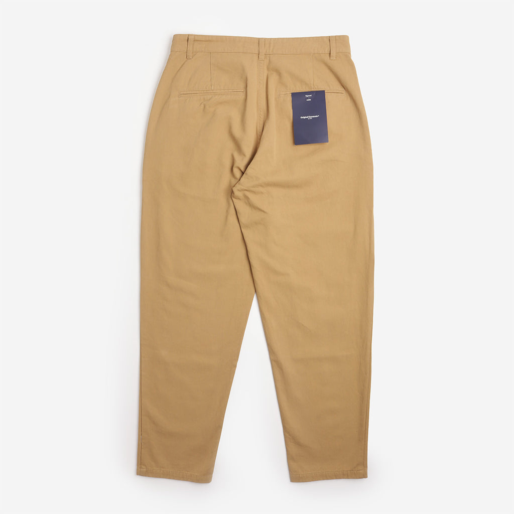 FrizmWORKS OG Haworth One Tuck Pant in Beige, back view