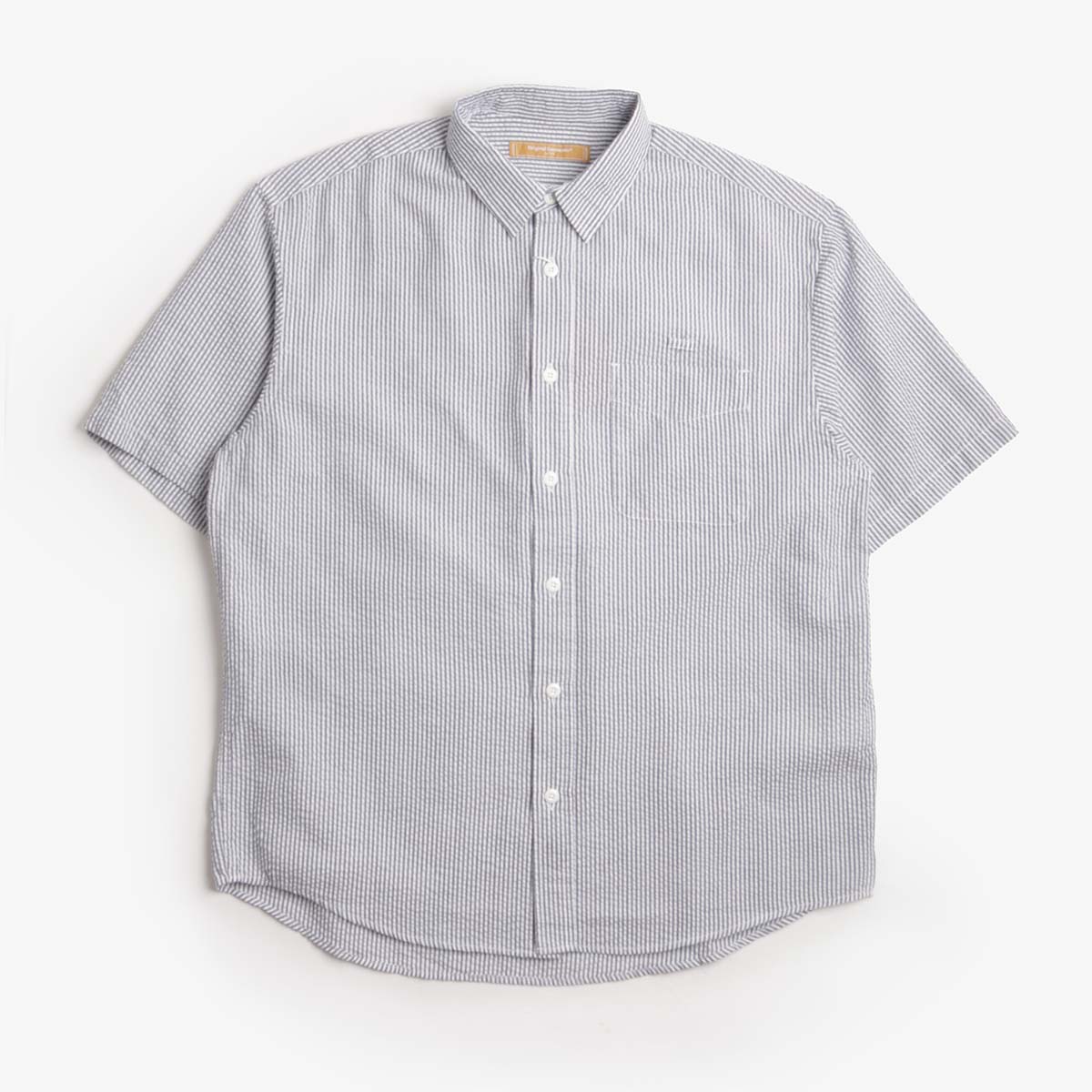 FrizmWORKS OG Stripe Seersucker Half Shirt, Blue, Detail Shot 1