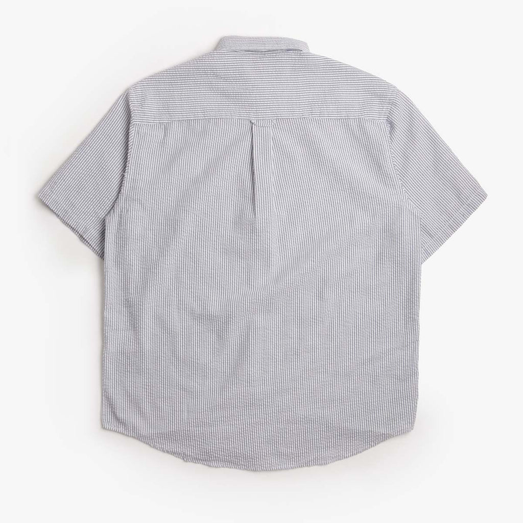 FrizmWORKS OG Stripe Seersucker Half Shirt, Blue, Detail Shot 2