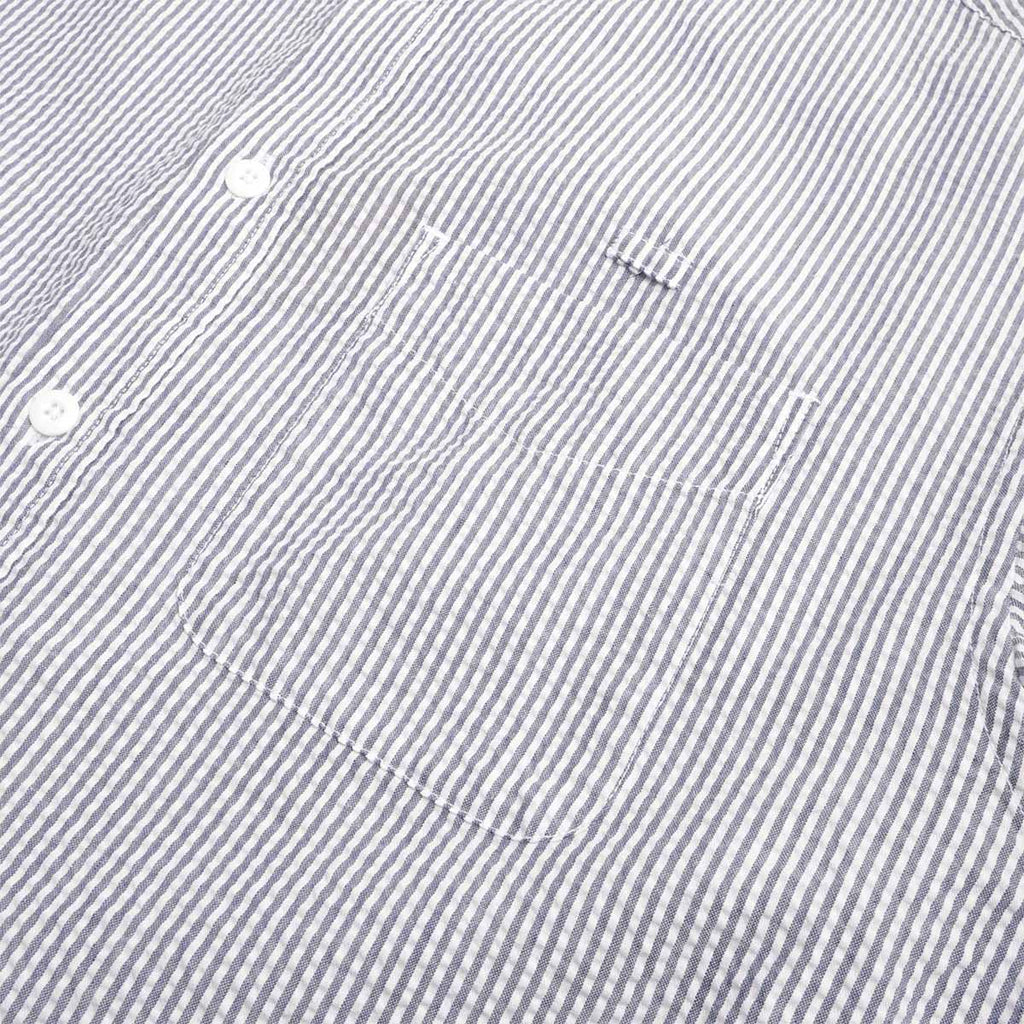 FrizmWORKS OG Stripe Seersucker Half Shirt, Blue, Detail Shot 3